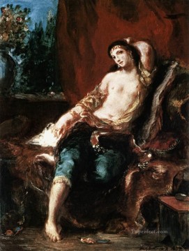 Odalisca Romántica Eugène Delacroix Pinturas al óleo